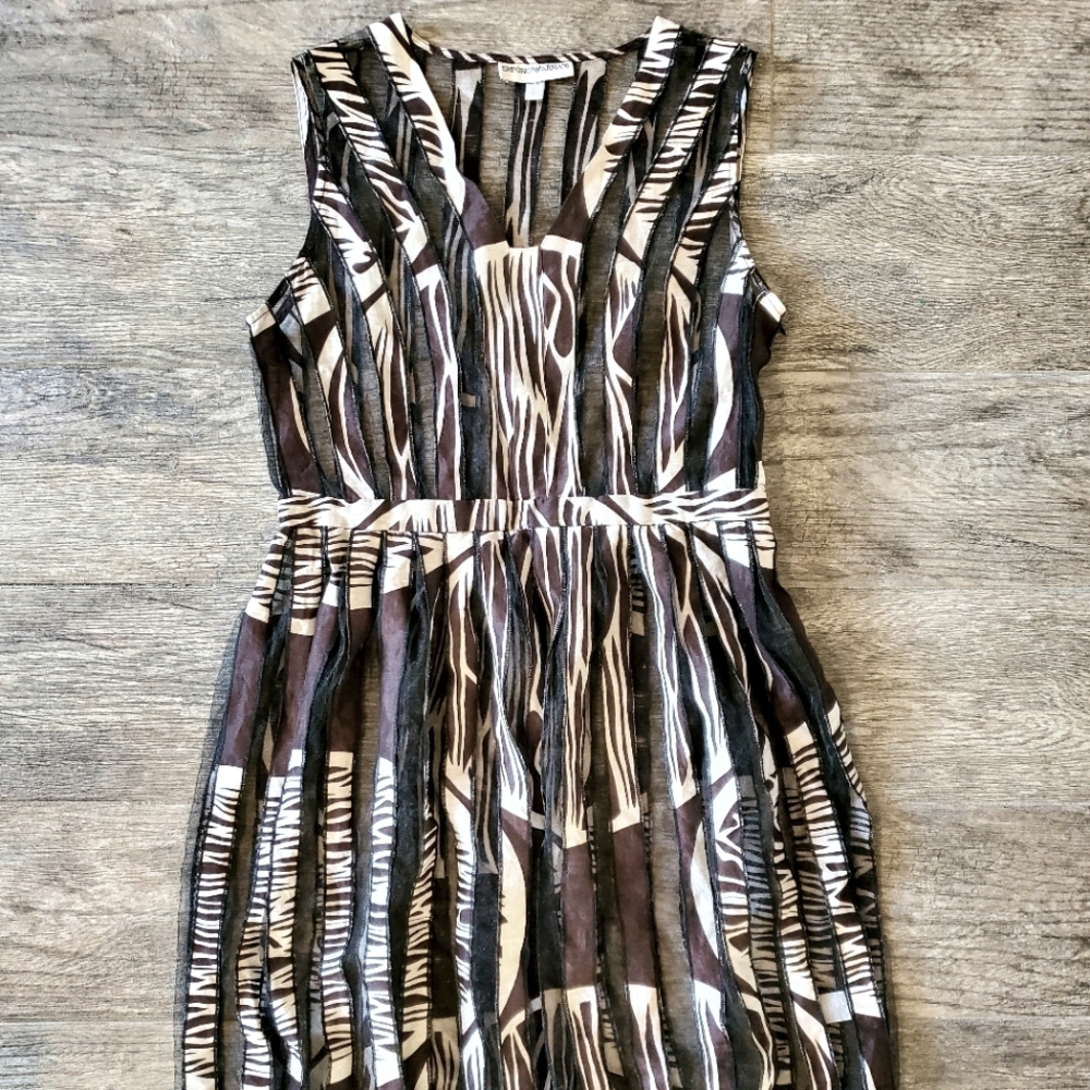 Emporio Armani mesh and linen/cotton dress size SM